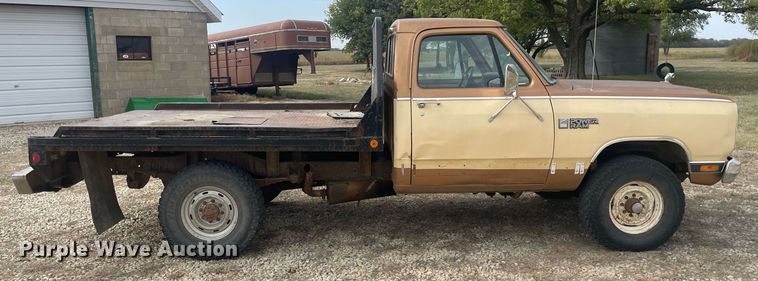 image for item NX9848 1985 Dodge Ram 3500  flatbed pickup truck
