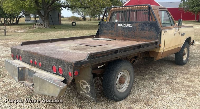 image for item NX9848 1985 Dodge Ram 3500  flatbed pickup truck