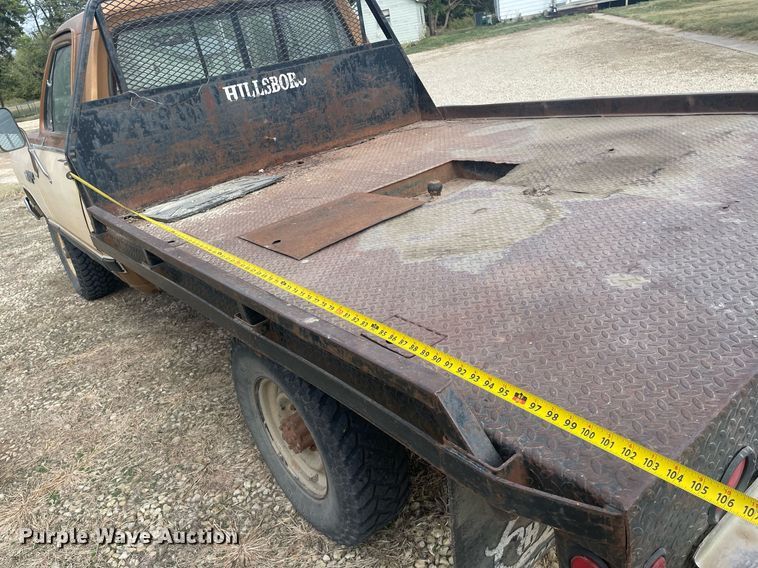 image for item NX9848 1985 Dodge Ram 3500  flatbed pickup truck