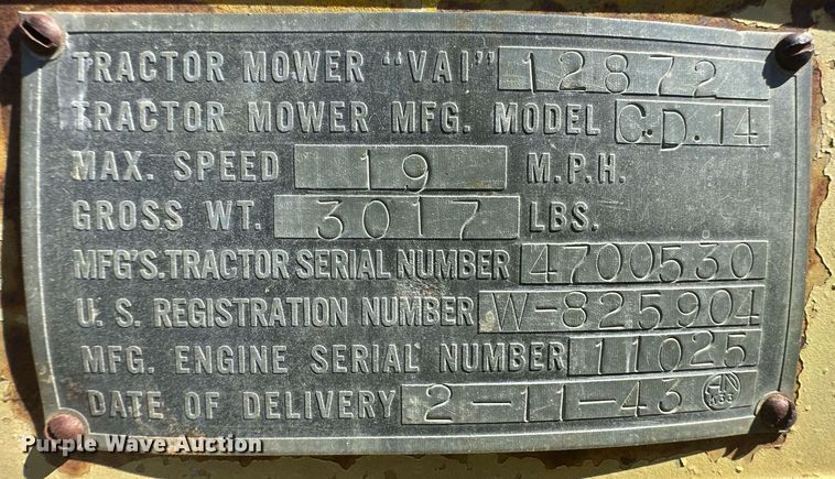 image for item OC9532 1943 Case VAI  tractor