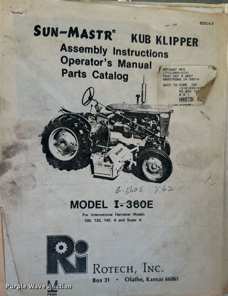 image for item OC9533 1957 Farmall I-130E  tractor