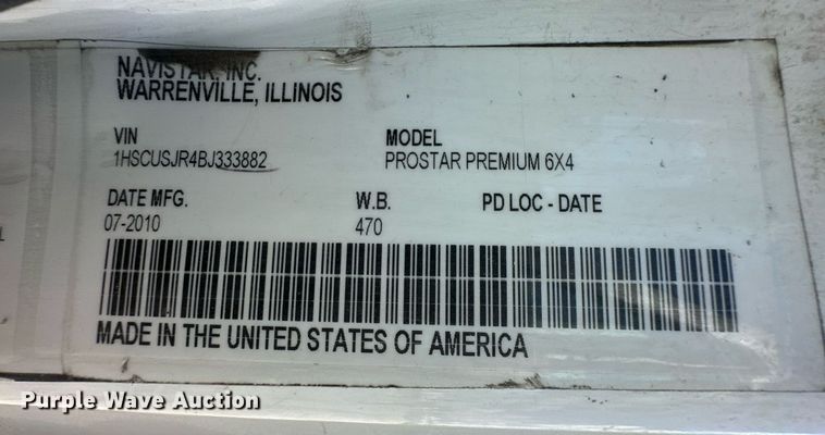 image for item DH1833 2011 International ProStar Premium  semi truck