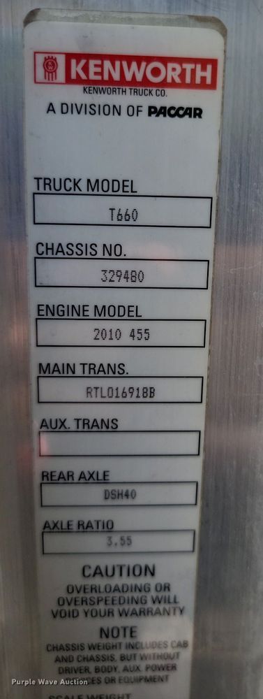 image for item JE9502 2012 Kenworth T660  semi truck