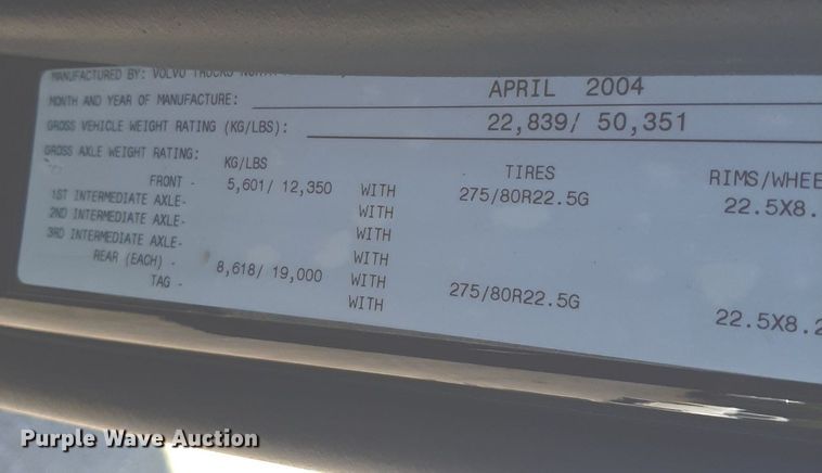 image for item KD9229 2005 Volvo VVN  semi truck