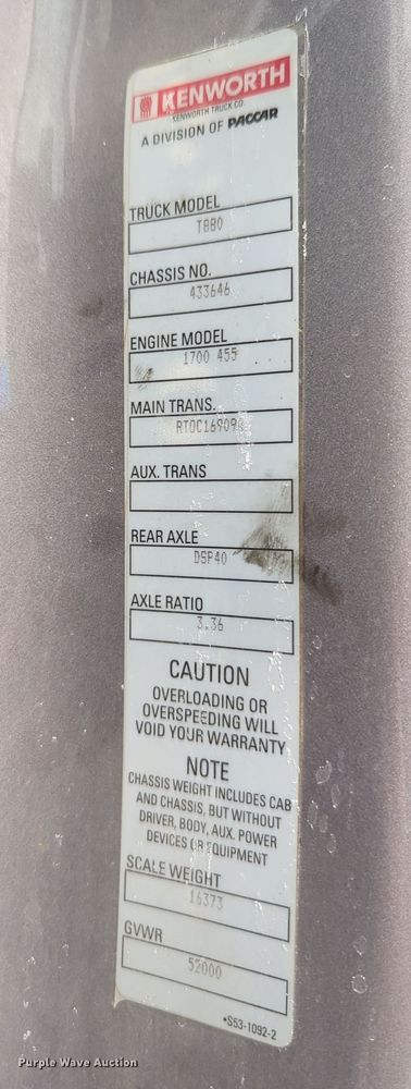 image for item MX9444 2015 Kenworth T880  semi truck