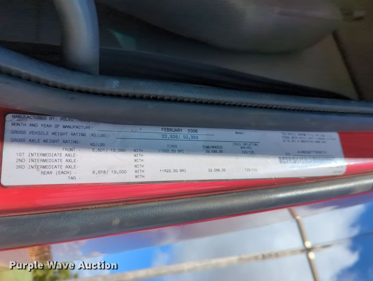 image for item MX9456 2007 Volvo VNM  semi truck