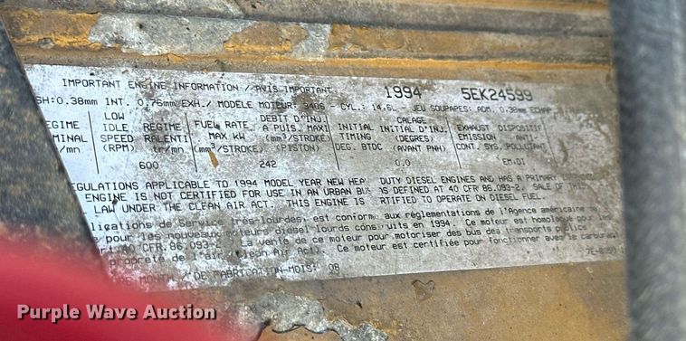 image for item NP9658 1995 Peterbilt 377  semi truck