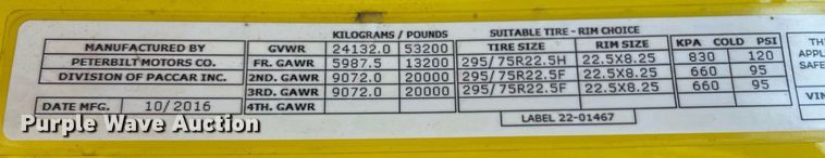 image for item NX9805 2017 Peterbilt 579  semi truck