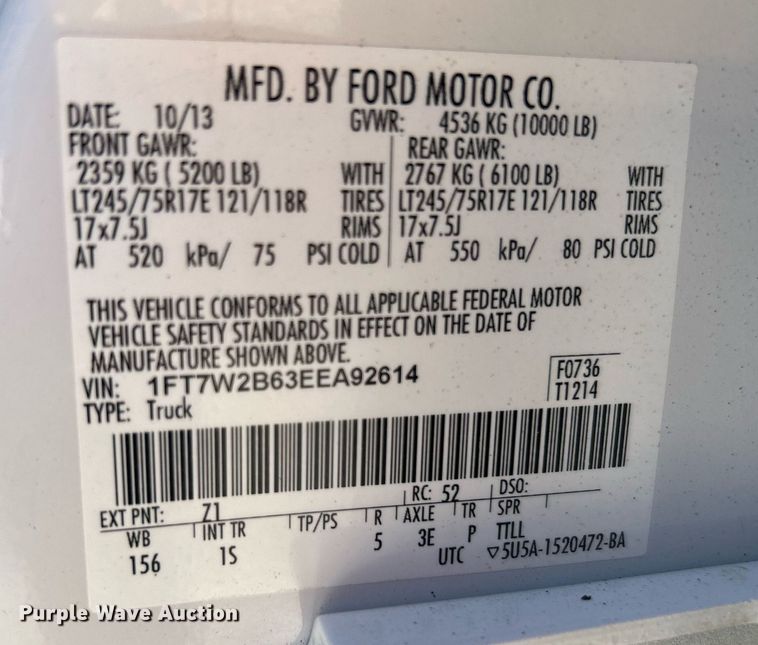 image for item DJ6352 2014 Ford F250 Super Duty  Crew Cab pickup truck