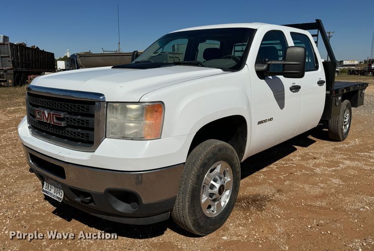 image for item DK2569 2012 GMC Sierra 2500HD  Crew Cab flatbed pickup truck