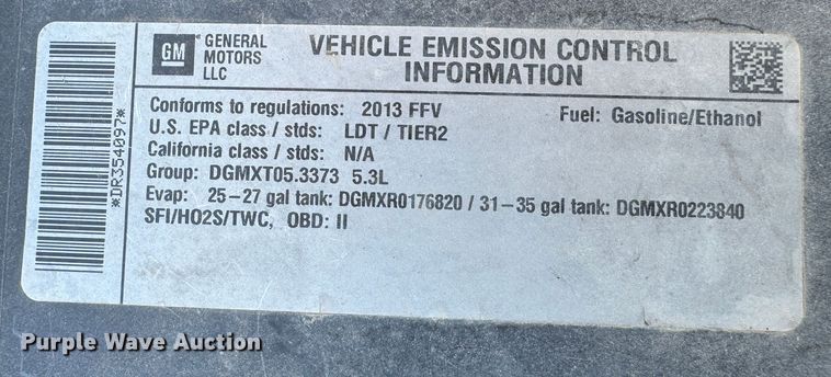 image for item DK2570 2013 Chevrolet Tahoe Police  SUV