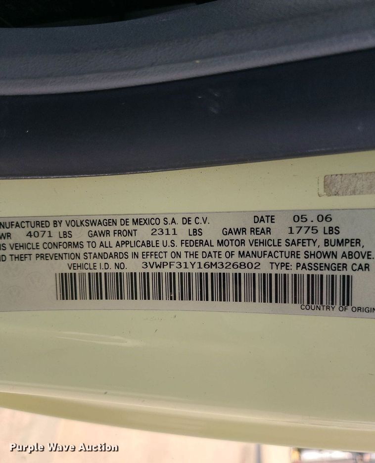 image for item DK4098 2006 Volkswagen Beetle  convertible