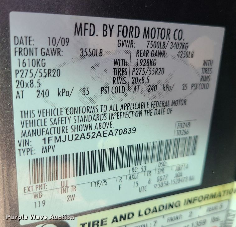 image for item DK4105 2010 Ford Expedition  SUV