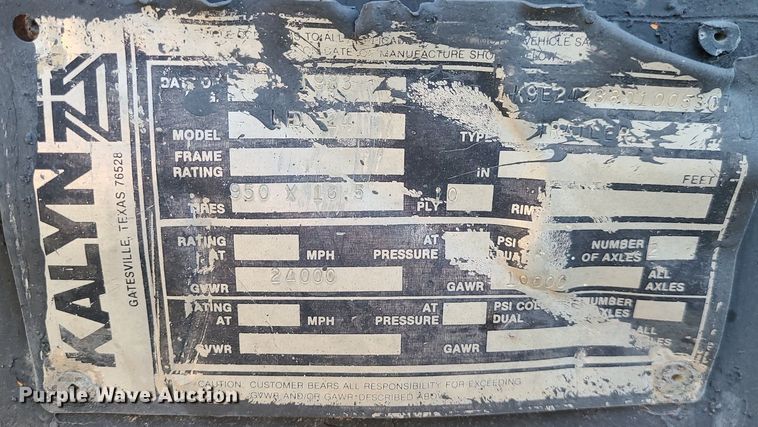 image for item DK4108 1983 Kalyn  equipment trailer