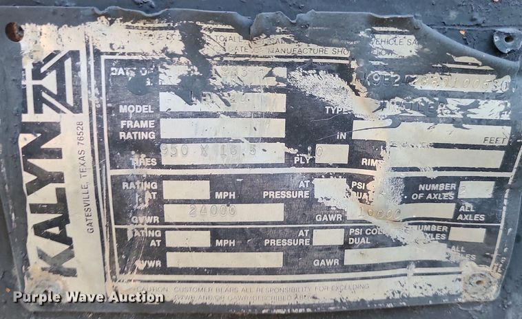 image for item DK4108 1983 Kalyn  equipment trailer