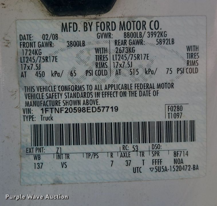 image for item DK4110 2008 Ford F250 Super Duty XL  utility bed pickup truck