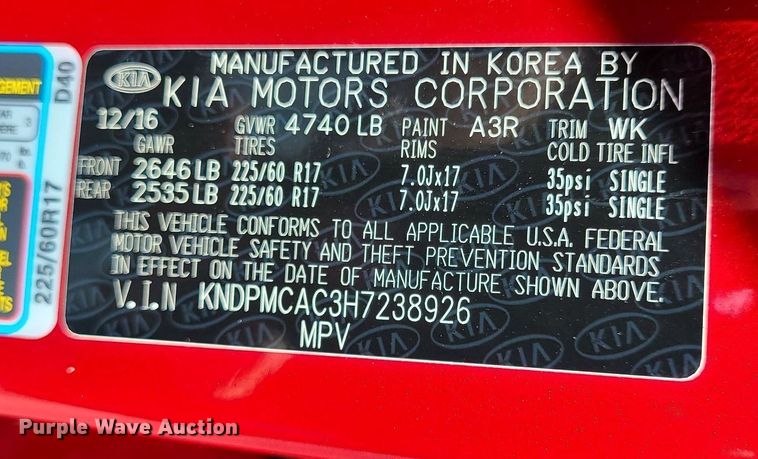 image for item DK4123 2017 Kia Sportage  SUV