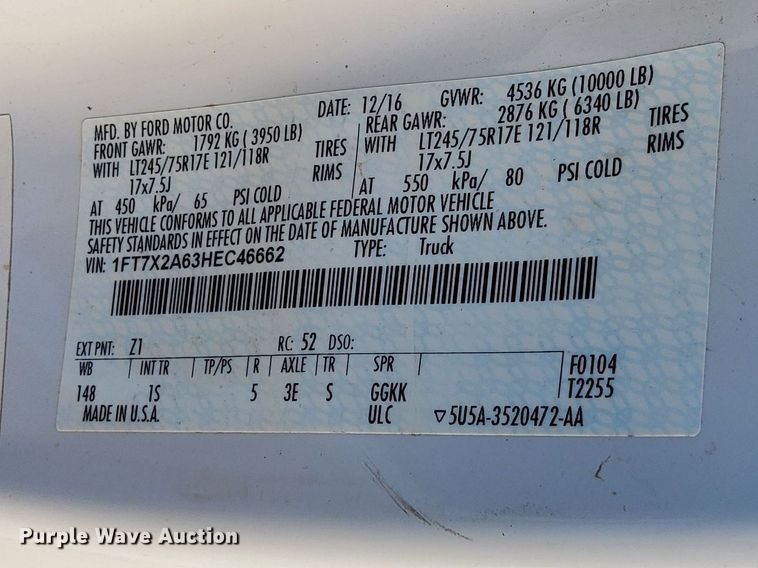 image for item DK8857 2017 Ford F250 Super Duty XL  SuperCab pickup truck