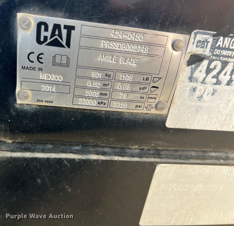 image for item DN3159 2014 Caterpillar  skid steer dozer blade