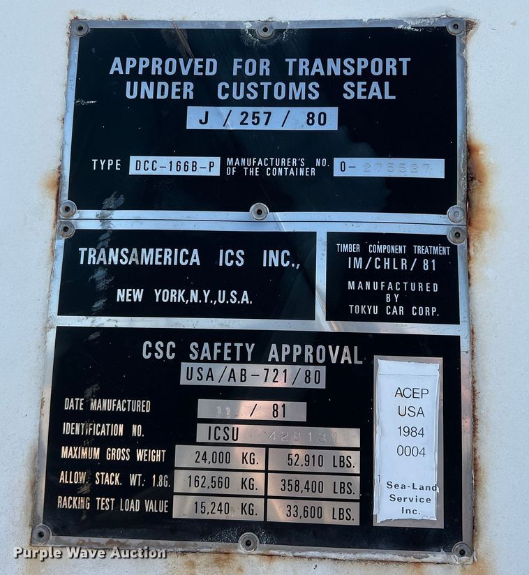 image for item DN3162 Tokyo Car Corp.  shipping container