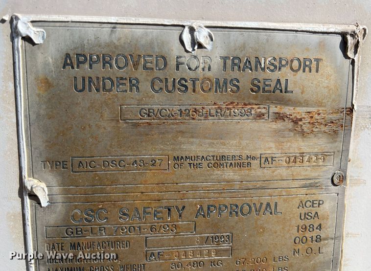 image for item DN3164 Associated Industries  shipping container