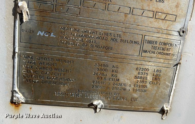 image for item DN3164 Associated Industries  shipping container