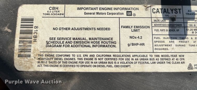 image for item DP2063 1996 GMC 3500HD SL  dump bed pickup truck