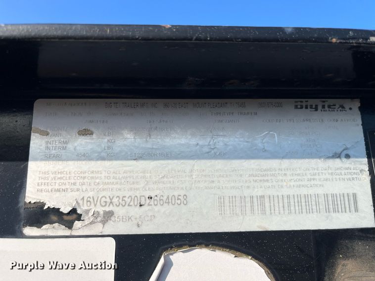 image for item DP2102 2013 Big Tex  equipment trailer