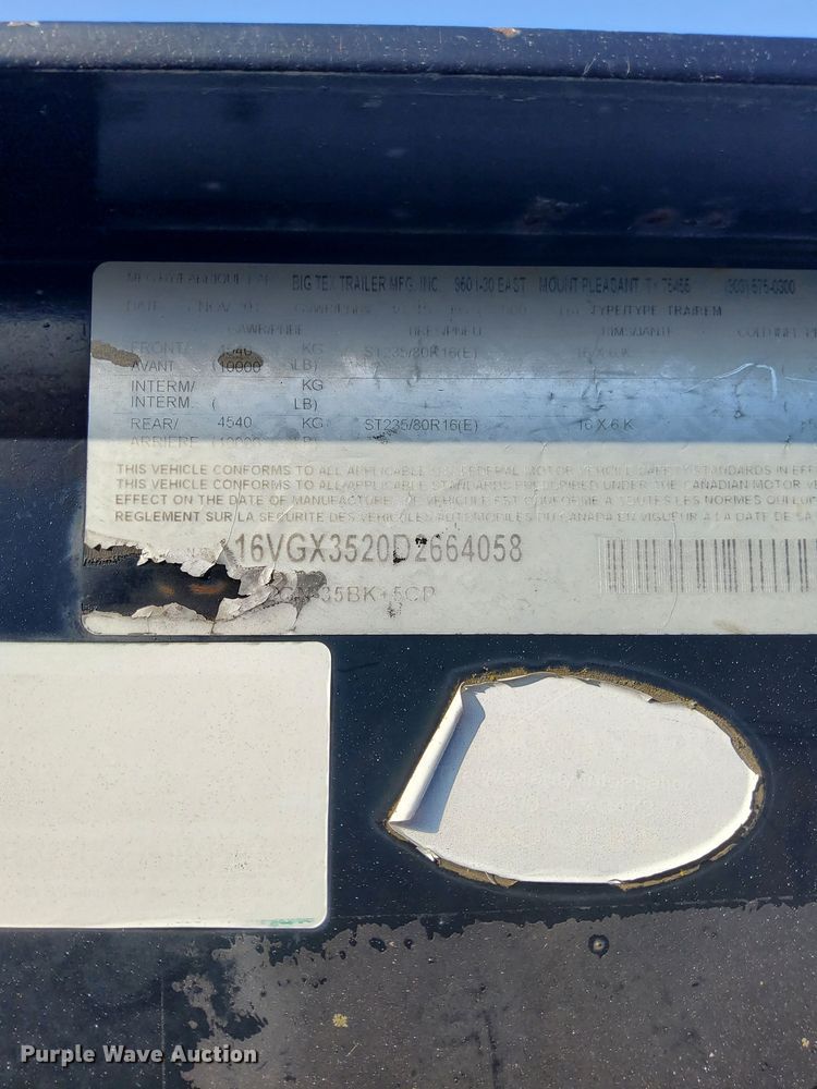 image for item DP2102 2013 Big Tex  equipment trailer