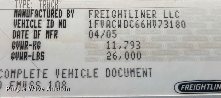 image for item DP2111 2006 Freightliner Business Class M2  delivery truck