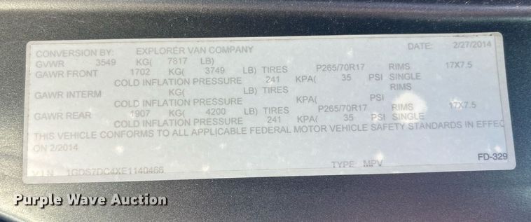 image for item DP2113 2014 GMC Savanna Limited  van