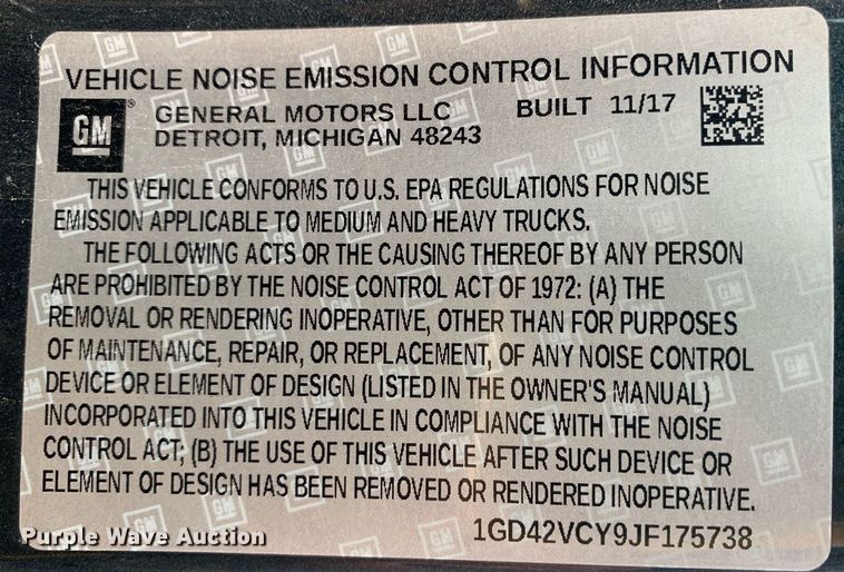 image for item DP8670 2018 GMC Sierra 3500HD  Crew Cab flatbed pickup truck