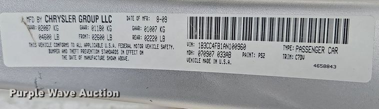 image for item DR5856 2010 Dodge Avenger SXT