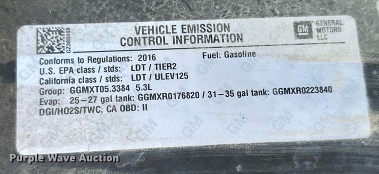 image for item IU9029 2016 GMC Sierra 1500  Double Cab pickup truck