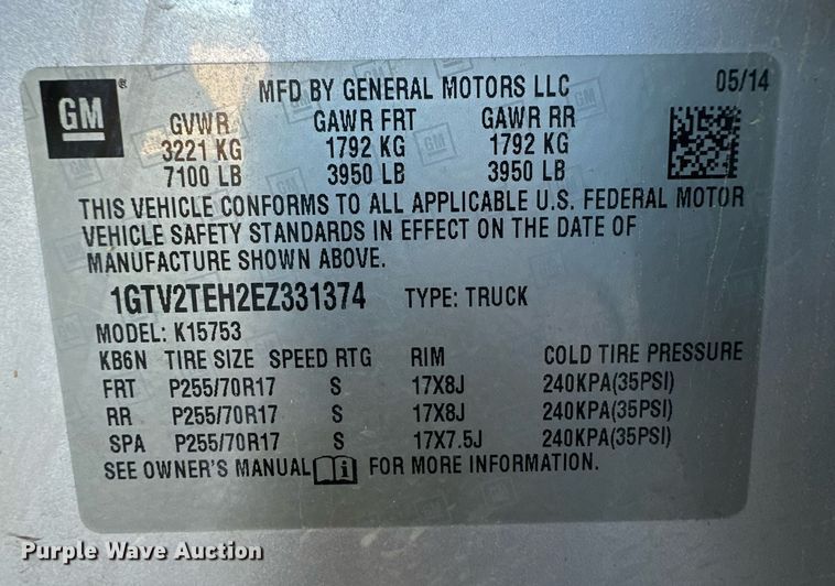 image for item IU9030 2014 GMC Sierra 1500  Double Cab pickup truck