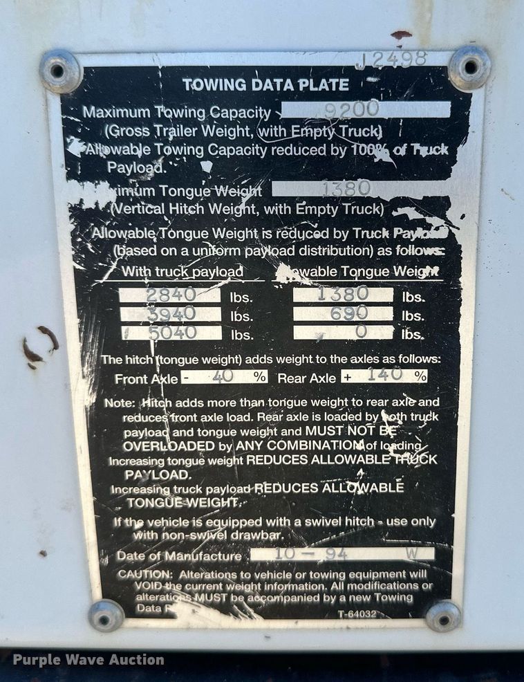 image for item IU9031 1994 Ford F450 Super Duty  bucket truck