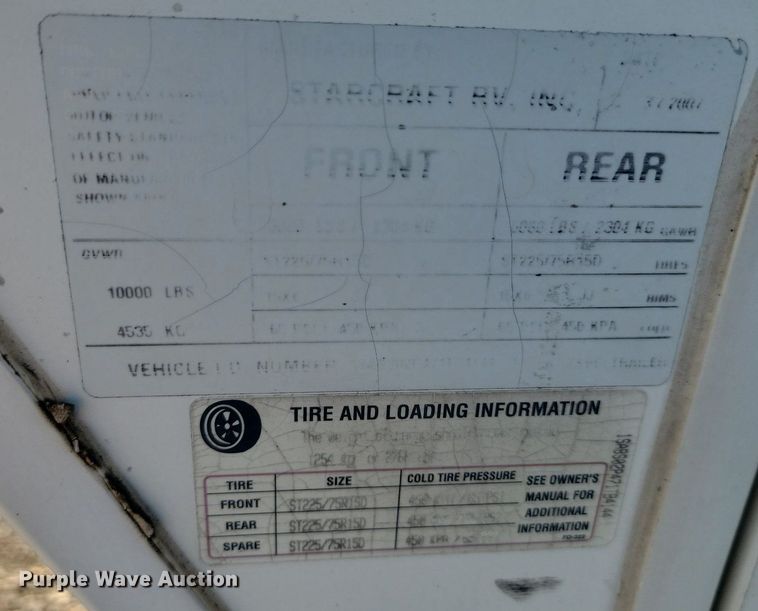 image for item JG9764 2007 Starcraft Homestead  camper