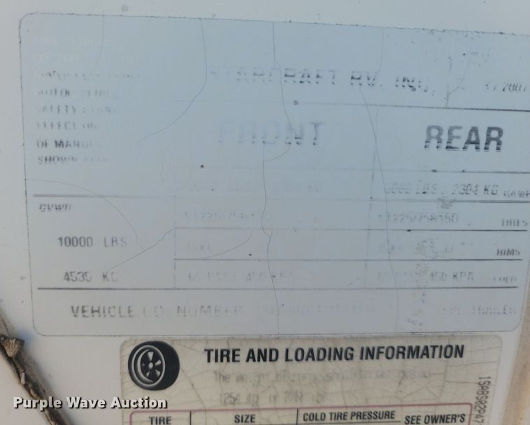 image for item JG9764 2007 Starcraft Homestead  camper