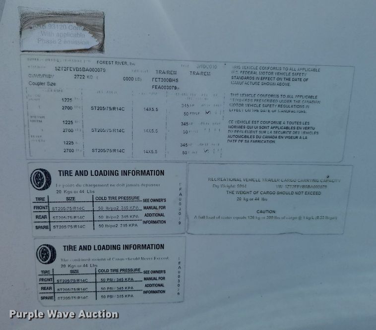 image for item JG9766 2011 Forrest River Coachmen  camper