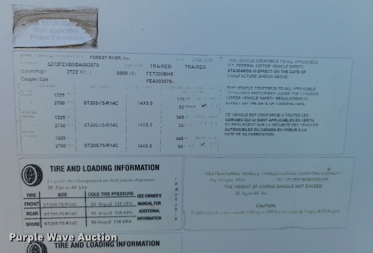 image for item JG9766 2011 Forrest River Coachmen  camper