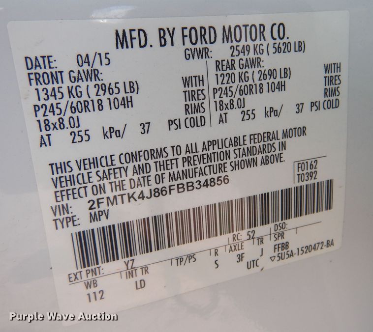 image for item KD9208 2015 Ford Edge