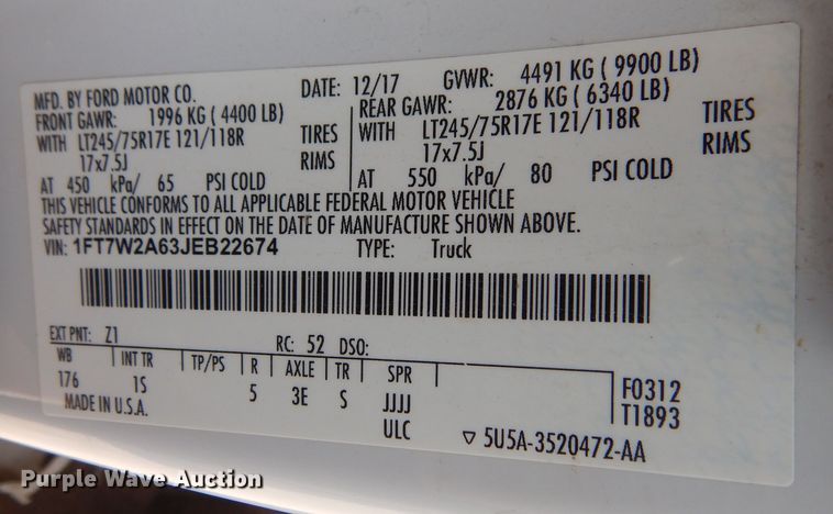 image for item KD9210 2018 Ford F250 Super Duty  Crew Cab pickup truck