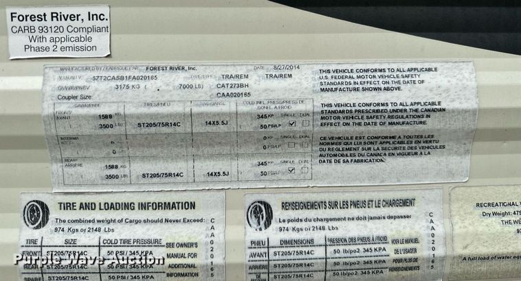 image for item KT9287 2015 Coachmen Catalina  camper