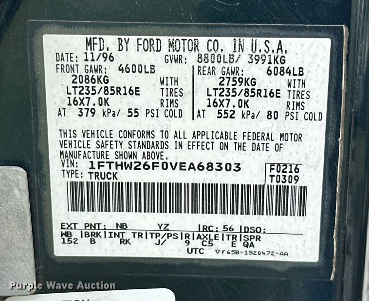 image for item KT9305 1997 Ford F250 Heavy Duty  Crew Cab pickup truck