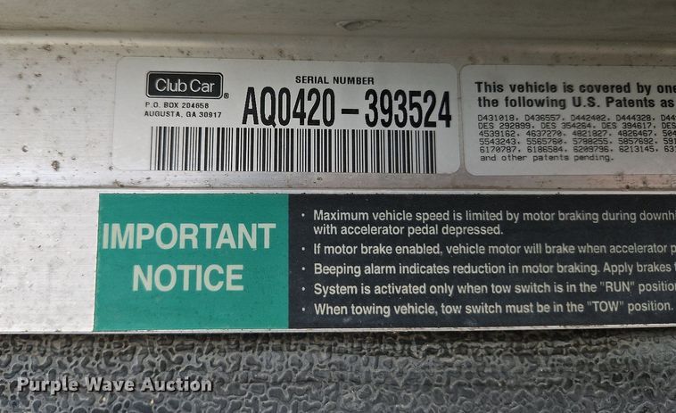 image for item LM9166 Club Car  golf cart