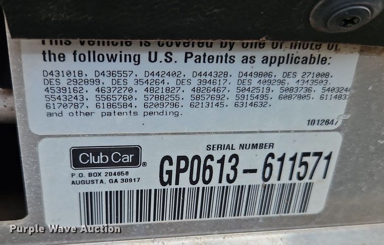 image for item LM9172 Club Car XRT 1500  utility vehicle