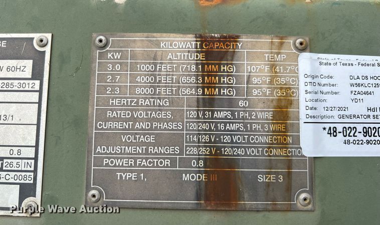image for item LU9812 (4) MEP-831A generators