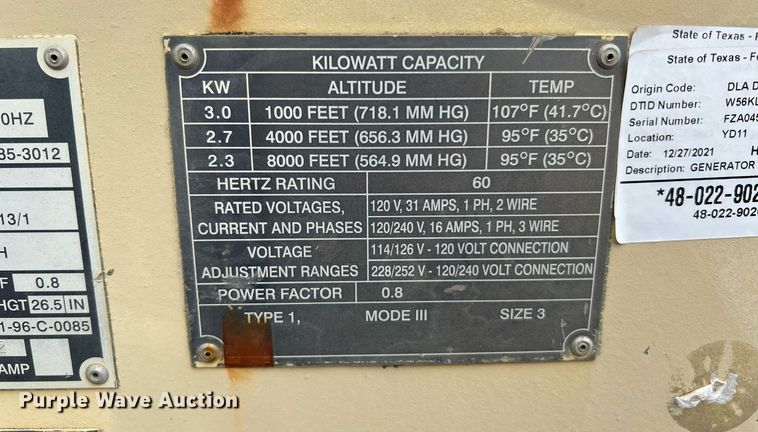 image for item LU9812 (4) MEP-831A generators