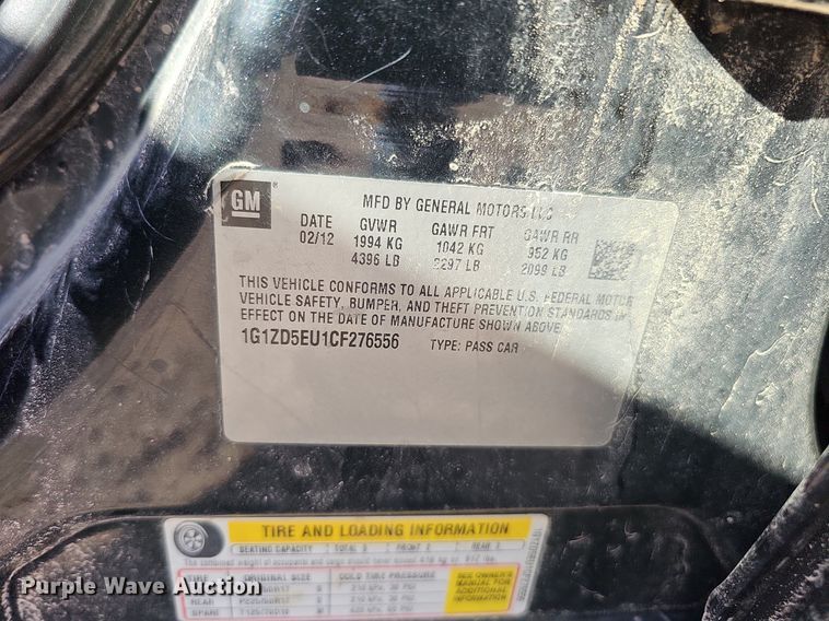 image for item MH9433 2012 Chevrolet Malibu LT