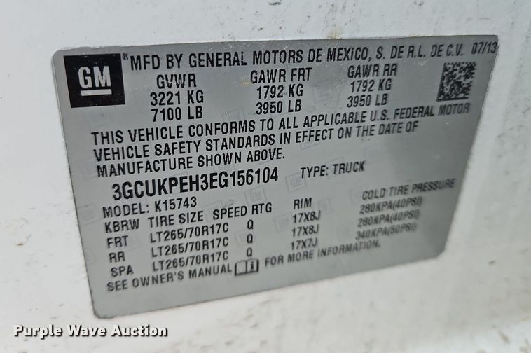 image for item MI9797 2014 Chevrolet Silverado 1500  Crew Cab pickup truck